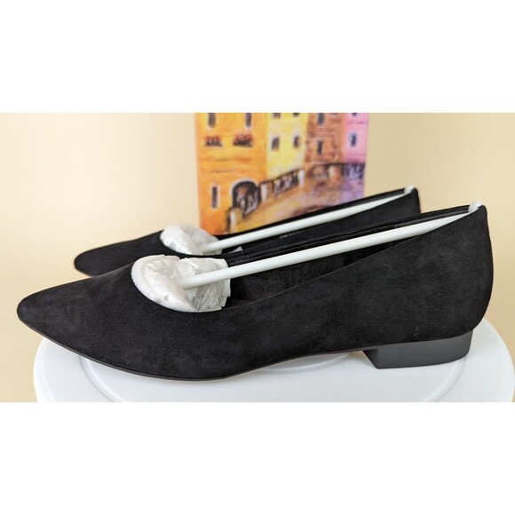 Bella Vita Vivien Ballet Flats Womens 5.5 M Black Suede Pointed Toe Shoes NWB - Picture 5 of 11